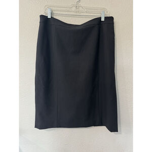 Lafayette 148 New York Stretch Black Pencil Skirt Sz 12